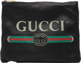 Gucci Pre-owned Gucci Medium Leather Logo Portfolio Clutch Ladies 500981 493075