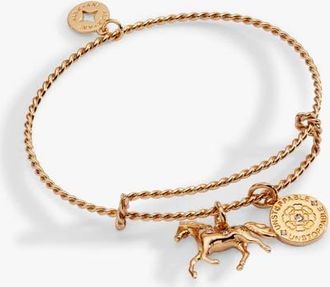 Alex and Ani Horse Rope Textured Charm Bangle Bracelet in Gold at Nordstrom