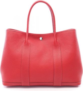 Herm&egrave;s Red Color Negonda Leather Handbag Tote Bag (Pre-Owned)