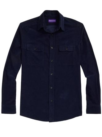 Ralph Lauren Purple Label corduroy shirt - men - Cotton/Cashmere - S - Blue