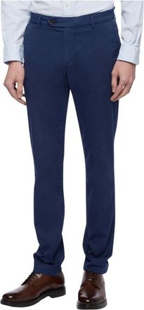 Brooks Brothers Heren, Broeken, Blauw, Maat: W32 Katoen