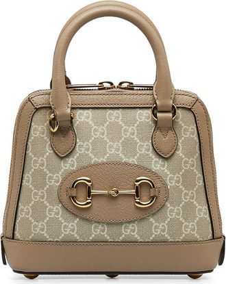 Gucci Pre-owned Gucci Mini GG Supreme Horsebit 1955 Satchel Ladies 677212 520981