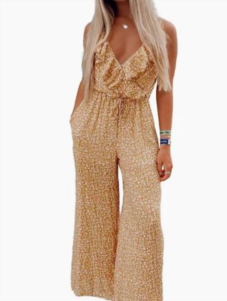 Bellissima Leo Ruffle Jumpsuit In Yellow