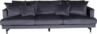 VE DESIGN Grosses 3-Sitzer Design Sofa Sofia Grau Samt