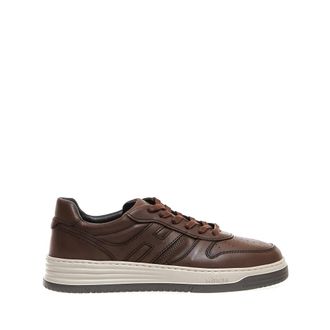 Hogan Brown Leather Basket Trainers Aw23