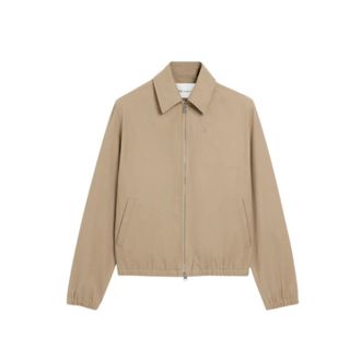 Ami Bomber Jackets, male, Beige, Size: M Bomber Jacket