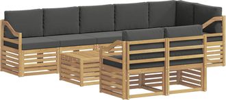 vidaXL Conjunto De Sof&aacute;s De Exterior 9 Uds. Blanco Y Antracita Vidaxl