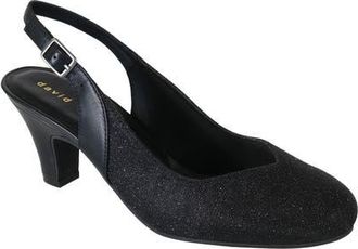 David Tate Avenue Slingback Pump in Black Sparkle at Nordstrom, Size 10.5