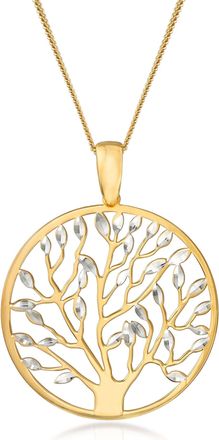 Ross-Simons Italian 18kt Gold Over Sterling Cut-Out Tree Of Life Pendant Necklace