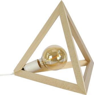 Tosel L&aacute;mpara de mesapyramide madera Alt.30cm natural Pantalla: bois natural