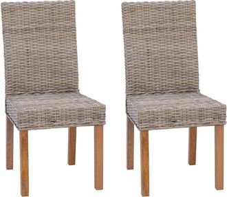vidaXL Dining Chair 2 pcs Kubu Grey 45 x 54 x 93 cm vidaXL