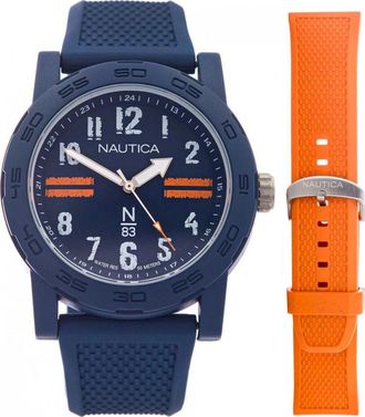 Nautica NAPATS306 Mens Ayia Triada Watch and Strap Gift Set - Blue - One Size