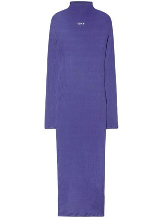 Off-white Geribbelde maxi-jurk - Paars