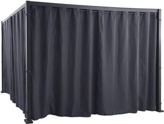 Hesperide Hesperide - Kit De Cortinas Y Rieles Para Cenador De Pizarra Grafito Zalya - Hesp&eacute;ride