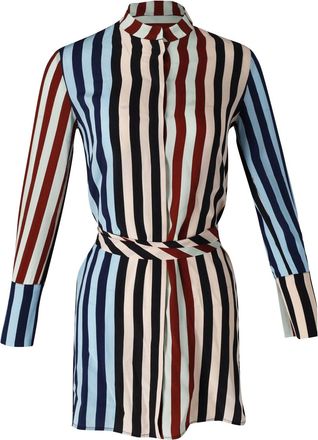 Diane Von Fürstenberg Striped Shirt Dress in Multicolor Silk