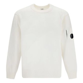 C.P. Company Maglia Girocollo in Lambswool GRS - - Knitwear - Uomo - Bianco - L