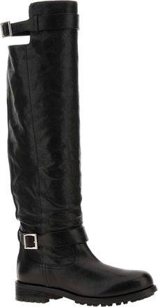 Jimmy Choo London Womens Biker Boot Black Lamb