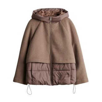 OPUS Gewatteerde Zoom Jas - Dames - Jassen - Bruin - Maat: XL
