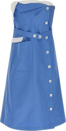 Miu Miu Blue Cotton Short Womens Dress