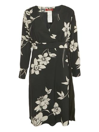 Max Mara floral-print midi dress - Black