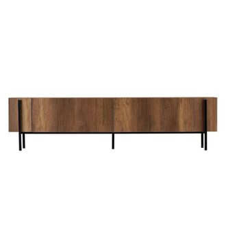 Calicosy Mueble TV 2 puertas con patas de metal L180 cm - Nogal y negro