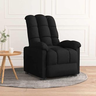 vidaXL Sill&oacute;n Reclinable De Tela Negro Vidaxl