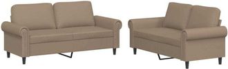 vidaXL Vidaxl - Juego De Sof&aacute;s Con Cojines 2 Piezas Cuero Sint&eacute;tico Capuchino