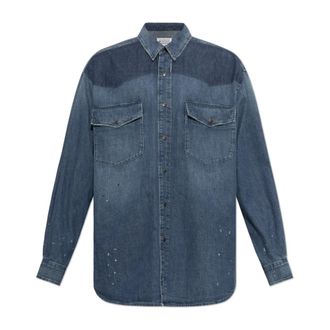 Maison Margiela Denim Shirt - Heren - Spijkeroverhemden - Blauw - M - Denim - Overhemden