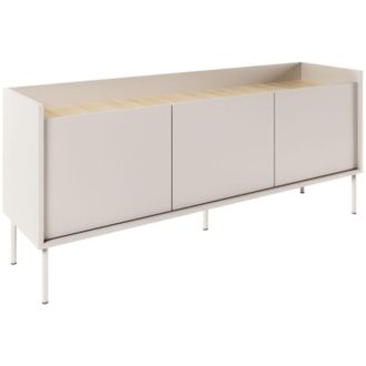 Selsey Selsey Tovi - Mobile TV a 3 ante, 140 cm, Grigio Cashmere / Effetto Rovere