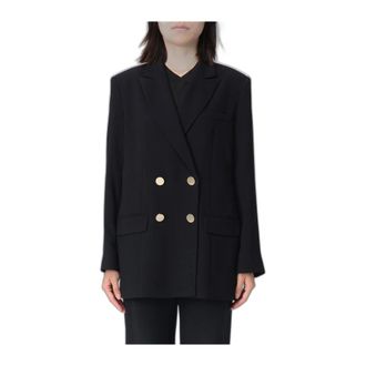 A|X Armani Exchange Crepe Double-Breasted Blazer - Dames - Jassen - Zwart - Maat: S Leer