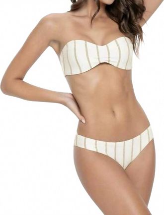 PilyQ Brigitte Bikini Bottom In Golden Stripe