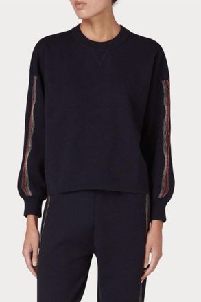 Paul Smith Knitted Crew Neck Sweater In Navy