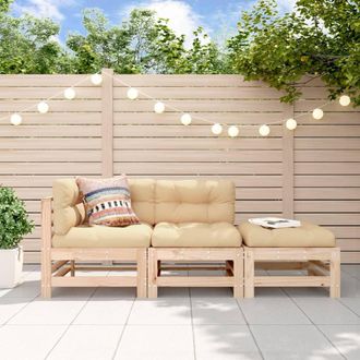 vidaXL Vidaxl - Juego De Muebles De Jard&iacute;n 3 Piezas Madera Maciza De Pino