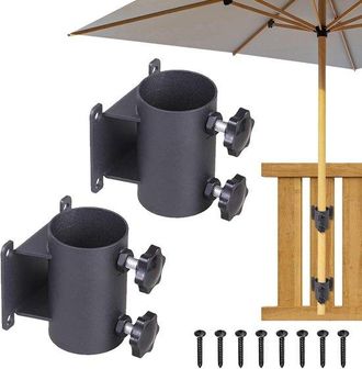 OEM Juego De Soporte Para Sombrilla, Abrazadera Para Sombrilla, Abrazadera Met&aacute;lica Ajustable, Di&aacute;metro De 33-51 Mm, Negro