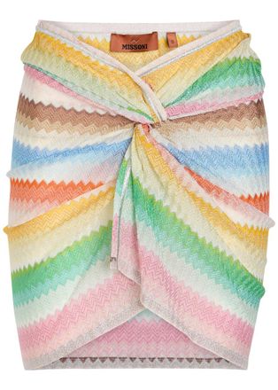 Missoni Striped Metallic-knit Mini Beach Skirt - Multicoloured - S (UK8-10 / S)