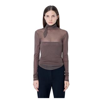 Christophe Lemaire Top Foulard Bailarina - Tops - Mujer - Marr&oacute;n - XS