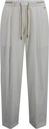 Herno Broek met trekkoord - Dames - Wijde Broeken - Wit - S - Linnen - Broeken