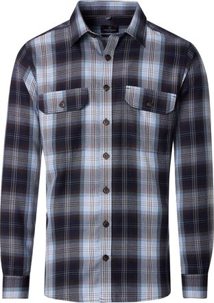 Casamoda Donkerblauw geruit overshirt Casa Moda knoop sluiting