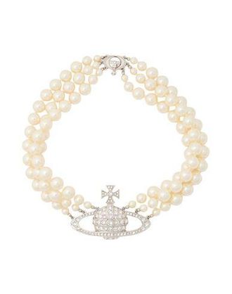 Vivienne Westwood THREE ROW PEARL BAS RELIEF