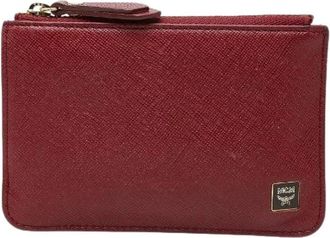 MCM Pre-owned Portemonnee voor munten - Dames - Vintage Accessoires - Rood - ONE Size - Leer - Vintage