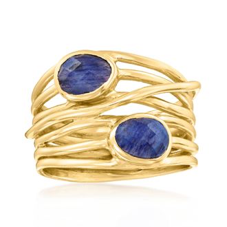 Ross-Simons Sapphire Multi-Row Ring in 18kt Gold Over Sterling