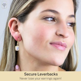 MAX + STONE 18k Gold Over Sterling Silver 6.2 Ct. Cushion Cut Gemstone Dangle Earrings