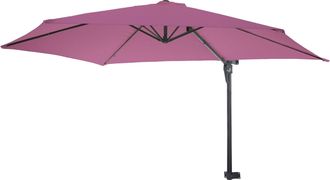Hhg Nunca Usado] Sombrilla De Pared Casoria, Sombrilla Voladiza Sombrilla De Balc&oacute;n, 3m Inclinable, Poli&eacute;ster Aluminio/acero 9kg, Lavanda-rojo
