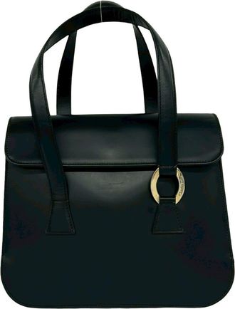Dior Black Leather Handbag Tote Bag (Pre-Owned)