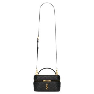 Saint Laurent Womens Gaby Vanity Bag - Black Leather - One Size
