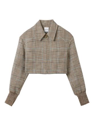 St. John Campbell Prince of wales check zip-front jacket - Neutrals