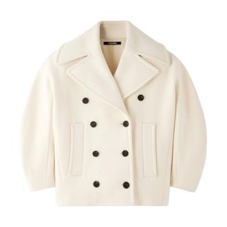 Jacquemus Jassen, Dames, Beige, S, Katoen, The Ovalo Peacoat