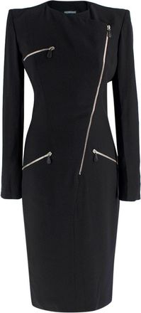Alexander McQueen Black Dress with Silver Zips Size XS