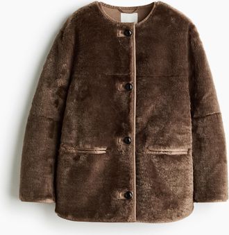 H&M Flauschige Jacke - Beige