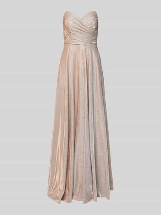 Jake*s Off-Shoulder-Kleid mit Herz-Ausschnitt in Metallic Beige, Gr&ouml;&szlig;e 32